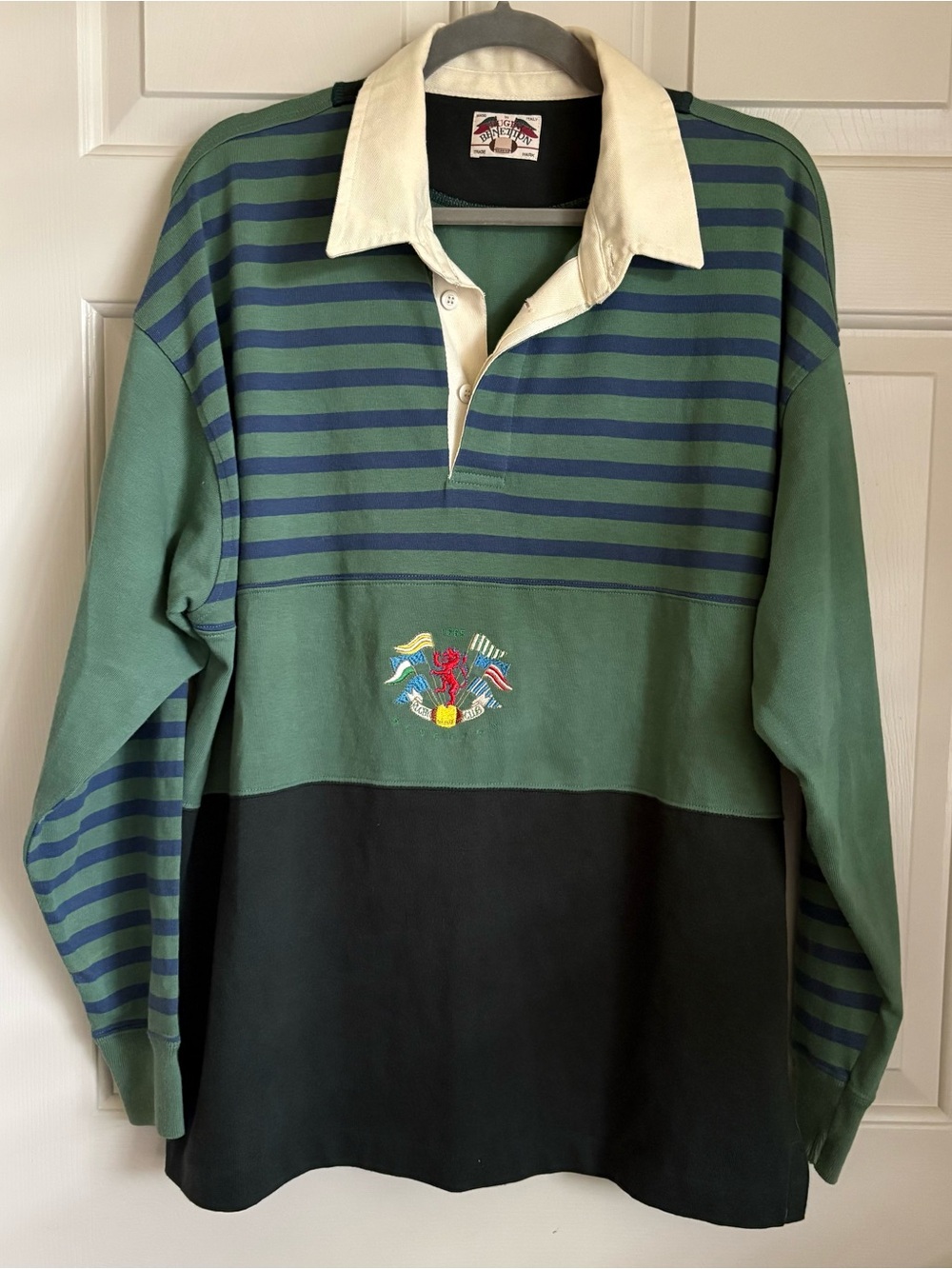 Vintage Benetton Stripe Rugby Shirt Heritage Ivy Preppy Collegiate Euro Prep